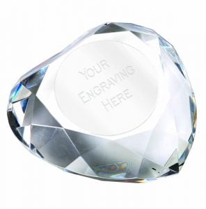 Heart shaped Diamond Paperweight