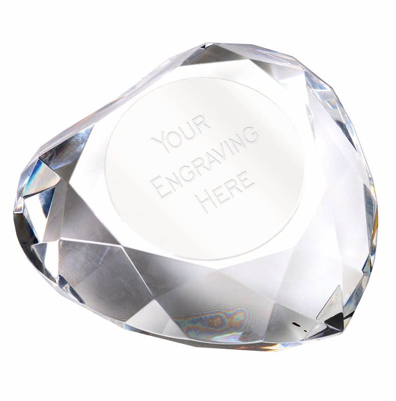 KK020P Heart shaped Diamond Paperweight