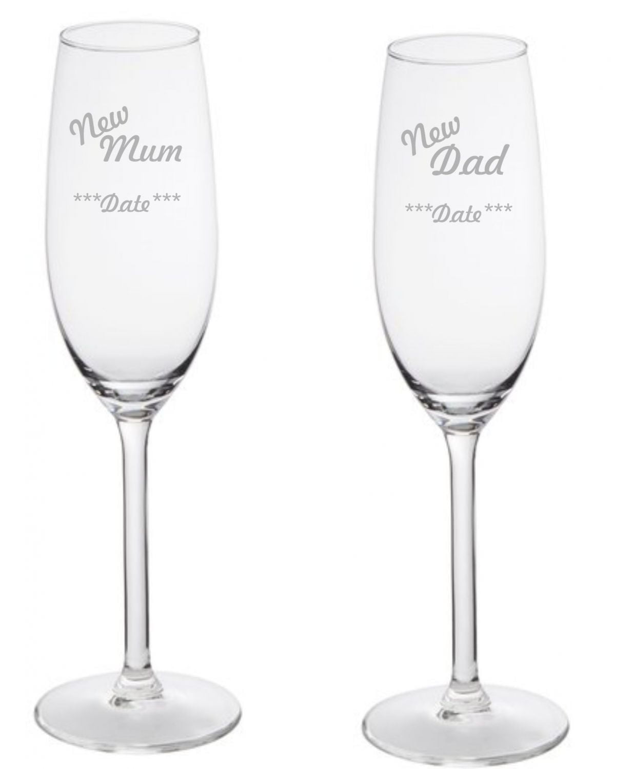 Mum & dad flute glasses